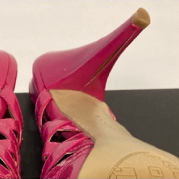 Bandolino Women’s Strappy Open Toe Heels Bright Fushia Size 7.5 - Picture 8 of 8